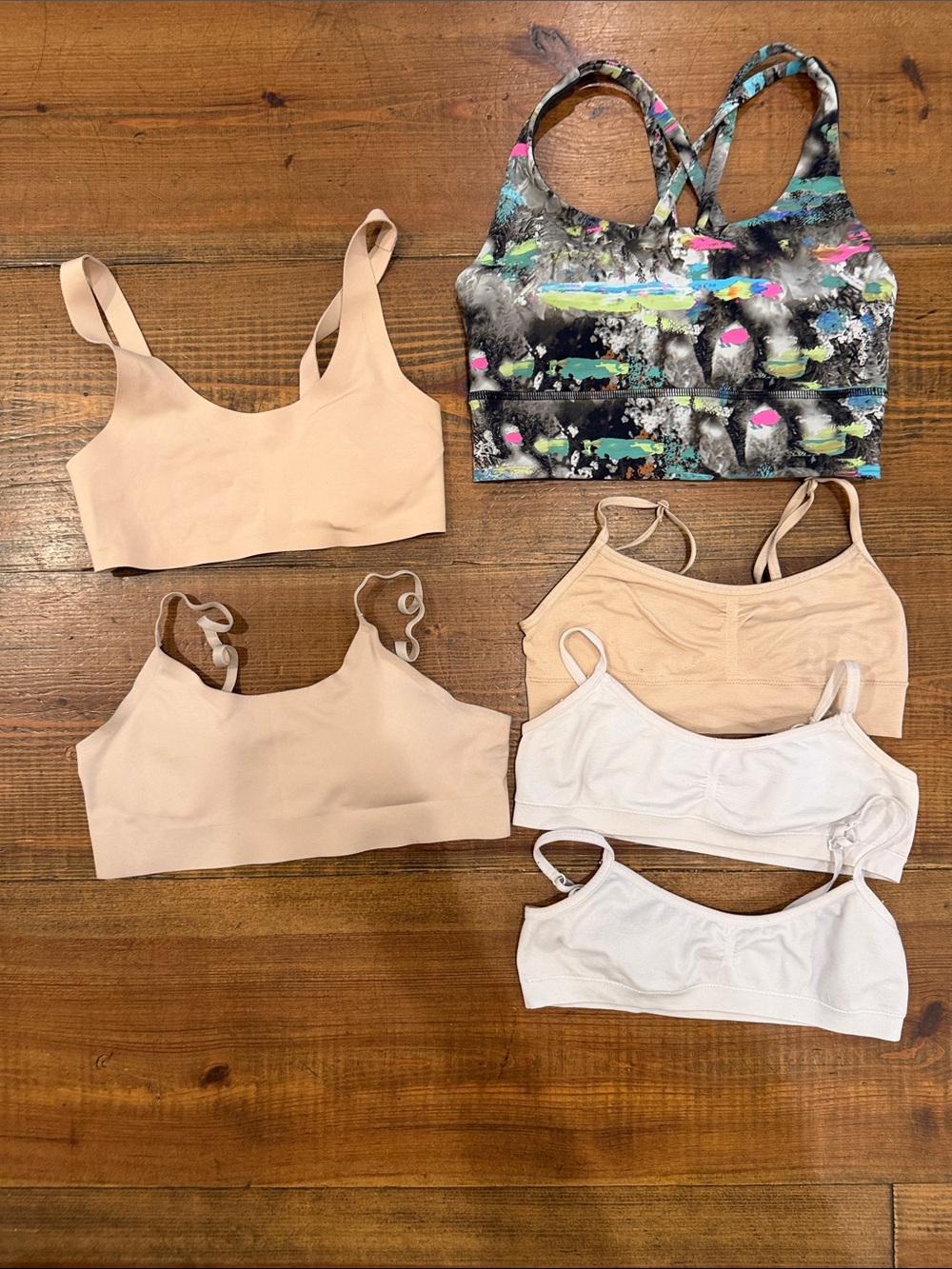 Girls Seamless Bralette Pack — Nude, White & Multicolor